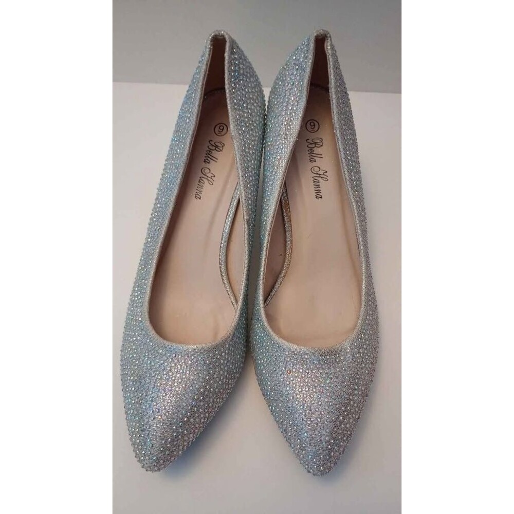 Bella Hanna Rhinestone Sparkly Kitten Heels - Prom, Party
